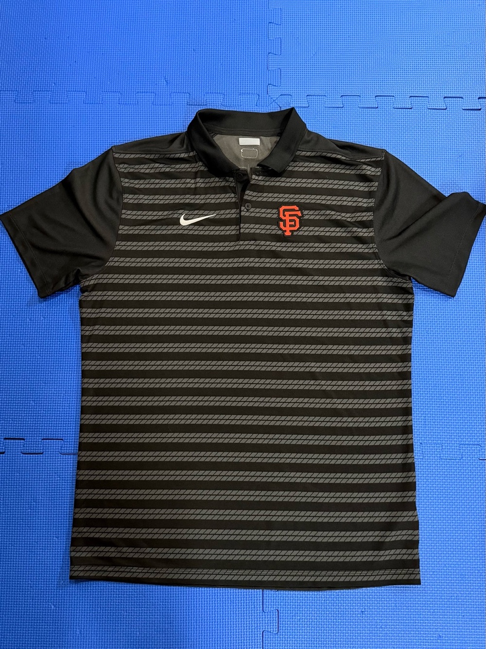 Nike Black & Gray Striped San Francisco Giants Polo